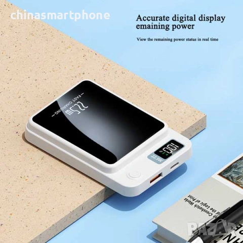 Power Bank 10000mAh 22.5W – магнитна външна батерия, 4 цвята, снимка 6 - Външни батерии - 55237204