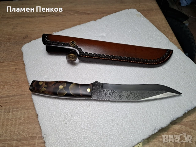 Ловен нож ръчна изработка нож с релефно острие, снимка 5 - Ножове - 54391947