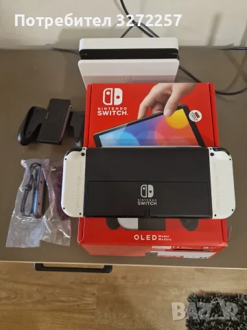Nintendo Switch OLED White + Кутия + Калъф + Пълен комплект, снимка 3 - Nintendo конзоли - 55316118