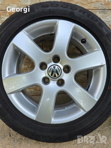 Продавам ОРИГИНАЛНИ джанти+гуми 15 ' цола 5x100 57,1 VW Golf ,Bora,Leon toledo AUDI a3 ,J6 ET43, снимка 4 - Гуми и джанти - 55021160
