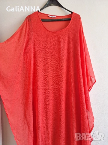 СТРАХОТНА ОРАНЖЕВА РОКЛЯ 2XL-4XL, снимка 2 - Рокли - 54813881