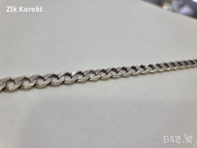 Сребърна гривна тип Панцер, снимка 6 - Гривни - 54345599