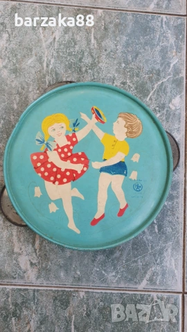 Стара ламаринена играчка Румънска Тамбурина