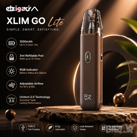 OXVA XLIM GO Lite Pod Kit 1000mAh 3ml - Стартов комплект, снимка 4 - Електронни цигари - 55123137
