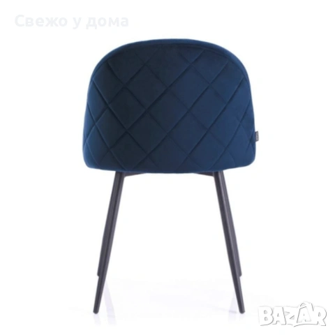 Дизайнерски стол FARO – тапициран, стабилен и удобен - син, снимка 2 - Столове - 53970306