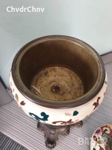 L&B Brevetes 62см/колекционерска стара френска бронзова газена лампа, снимка 3 - Антикварни и старинни предмети - 54091435