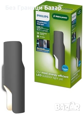 Нова Philips Fira LED градинска стенна лампа 2700K IP44 осветление дом двор