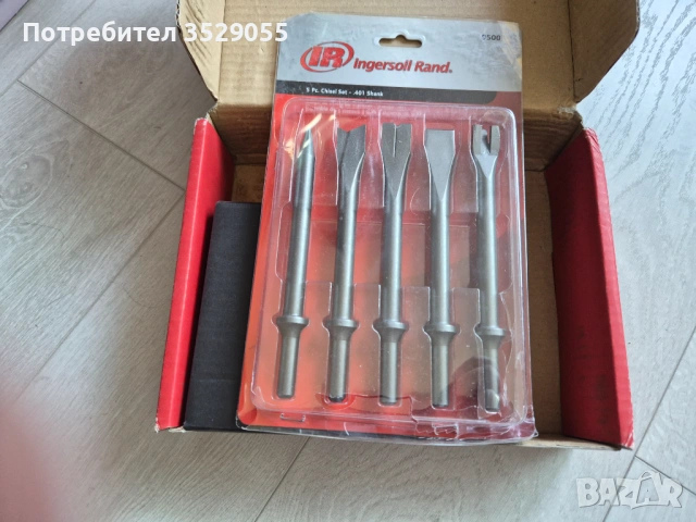  Пневматичен чук Ingersoll rand 123MAXH + 5бр. длета, снимка 3 - Други инструменти - 54498380