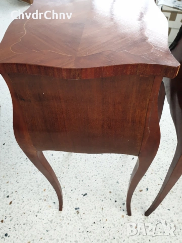 2бр-чифт стари френски дървени конзолни масички-шкафчета за легло, снимка 8 - Шкафове - 54091644