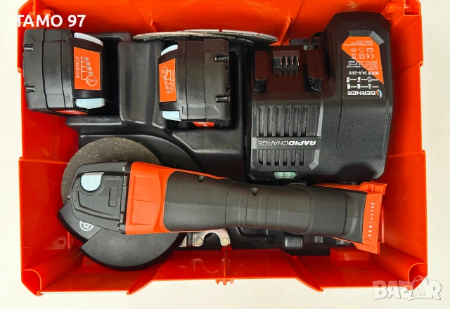 BERNER BACAG-1 BL 18V - Безчетков ъглошлайф 2x18V 5.0Ah неразличим от нов!, снимка 2 - Ъглошлайфи - 55151841