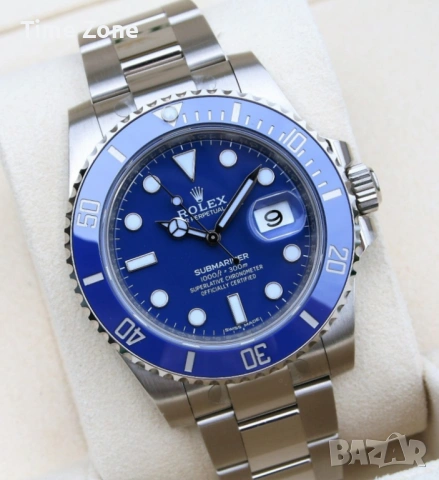Rolex Submariner 40mm 'Smurf' White Gold Ceramic Automatic Различни Варианти, снимка 4 - Мъжки - 54072443