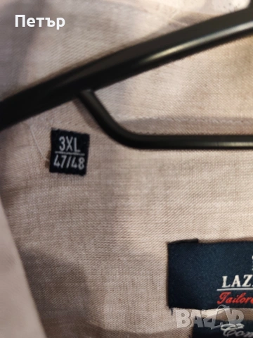 Мъжка ленена риза Lazarini, снимка 7 - Ризи - 54280924