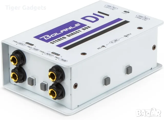 Bolanle D2 пасивен стерео DI Box 2-канален с XLR, -15dB PAD, Ground Lift и Phase Reverse