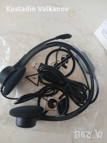 Слушалки Logitech 960 USB Headset, снимка 2 - Слушалки и портативни колонки - 54629707