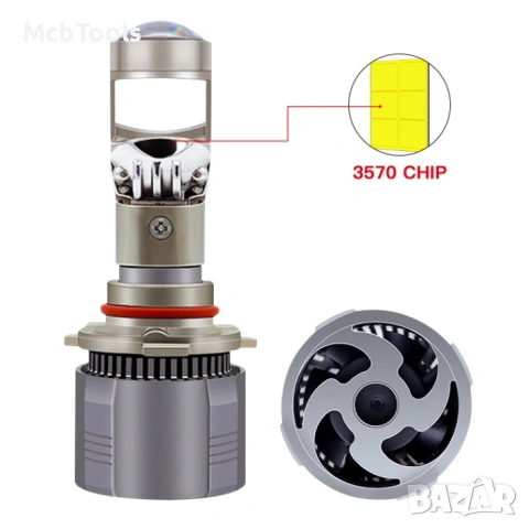 Диодни крушки за фар H7 LED с лупа 2 броя комплект, снимка 3 - Аксесоари и консумативи - 54159752