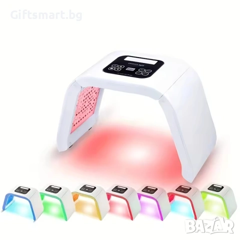 Апарат за LED фототерапия на лице, Фотонна терапия с 7 цвята, Лифтинг, Anti-age, Anti-Acne, 287 LED 