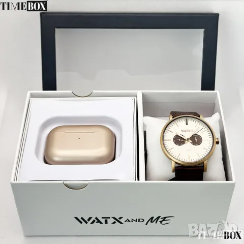 Watx and Colors Chronograph Brown/Rose Gold + Earbuds, снимка 2 - Мъжки - 55357573