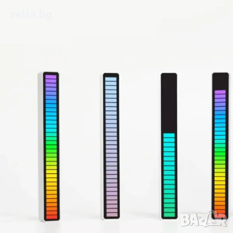 RGB LED лента с аудио активация, 32 LED диода, USB-C | Музикален VU метър за гейминг 10257, снимка 8 - Нумизматика и бонистика - 54661893