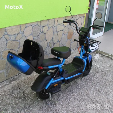 Електрически скутер с педали  500W/48V/15Ah – BLUE, снимка 4 - Мотоциклети и мототехника - 55371451