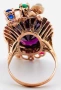 Масивен 1930-1940 Арт Деко Пръстен (12.18г) – 18ct Аметист, Розово Злато и Сребро, снимка 3
