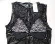 Cottelli Collection M (EU 40-42) луксозно кожено боди с отворено дъно и бюст, снимка 5