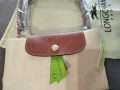 НОВА Longchamp Le Pliage – с етикети, млечно бежова, М, дълги дръжки, снимка 12