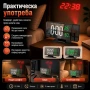 LED електронен настолен часовник с проектор температура влажност будилник за спалня дигитален USB, снимка 8