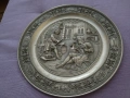 Per Silbersdumied Traditionelles Handwerk 95%zinn vintage 1989г.калаена немска чиния фи 215мм, снимка 1