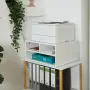 Поставка за принтер с 3 отделения, офис етажерка за хартия и аксесоари Relaxdays , снимка 2