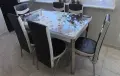 Разстеглива маса +6 стола комплект-Топ състояние , снимка 1