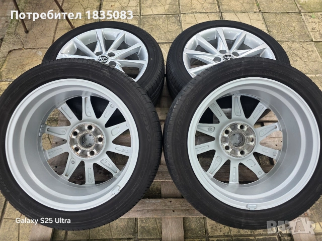 Лети джанти 17ки 5х114.3 Toyota + летни гуми 215/50/17 Toyo, снимка 8 - Гуми и джанти - 55267596