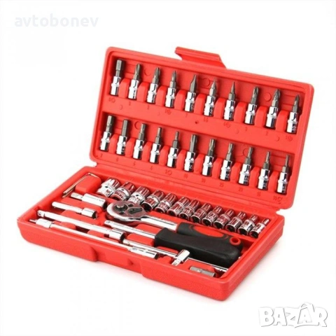 Гедория-комплект 1/4" 46 части, снимка 2 - Аксесоари и консумативи - 54869707