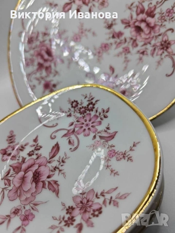 Комплект плато и 6 десертни чинии, снимка 6 - Антикварни и старинни предмети - 54195912