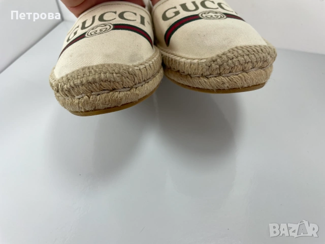 Бежови еспадрили Gucci 39 Оригинал, снимка 5 - Дамски ежедневни обувки - 55103265