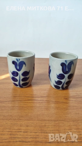 *M.Schilz* Германия голяма кана и две чаши - солна керамика, снимка 7 - Антикварни и старинни предмети - 54160437