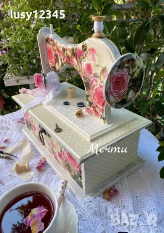 Рози, рози, рози…💗💗💗 Кутия шевна машина!, снимка 7 - Декорация за дома - 54930549