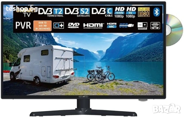 Телевизор за кемпер 24-инчов Smart Wide-Screen Full HD LED, снимка 2 - Телевизори - 55255251
