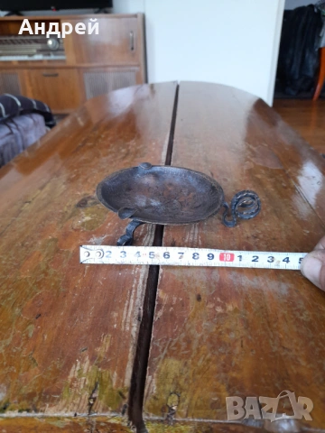 Стар меден,бакърен пепелник, снимка 4 - Други ценни предмети - 54290309