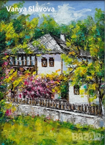 “Пукна пролет” - маслена картина, с рамка, снимка 5 - Картини - 54400465