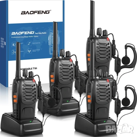 Комплект професионални радиостанции Walkie Talkie 4 броя 16 канала