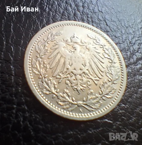 Стара сребърна монета 1/2 марка 1905 г. буква А -Германска империя - красива !, снимка 9 - Нумизматика и бонистика - 55306211