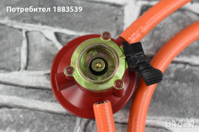 Нов пропан газ и маркуч за фурна барбекю UK Gas regulator V80 37mbar hose 8mm, снимка 4 - Печки, фурни - 54442304