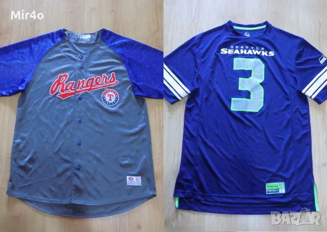 бейзболна риза texas rangers/Seattle Seahawks Russell Wilson NFL блуза тениска мъжка оригинал L