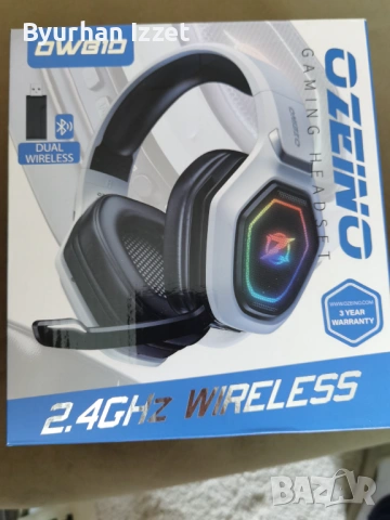 Безжични слушалки ozeino ow810 7.1 съраунд звук кристално бели
