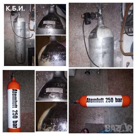 Продавам желязна бутилка - 7L - 250 BAR - АТМОСФЕРИ работно налягане, снимка 2 - Въздушно оръжие - 54361257