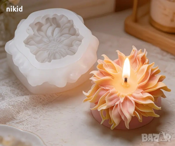 3D Роваши листенца рошаво цвете голямо силиконов молд форма фондан шоколад смола гипс свещ