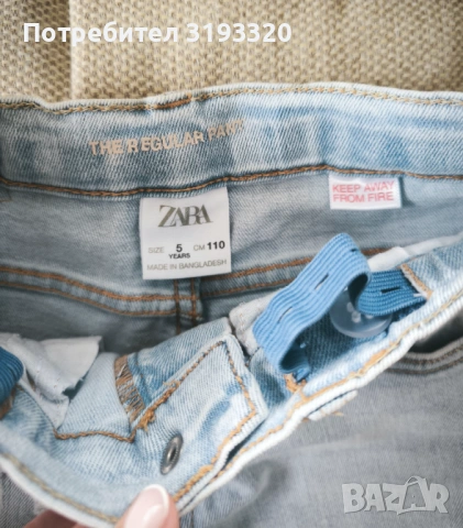 Детски дънки Zara 110, снимка 3 - Детски панталони и дънки - 54779228