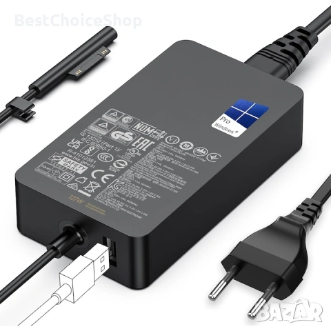 Microsoft Surface 127W захранващ адаптер + УСБ изход за зареждане