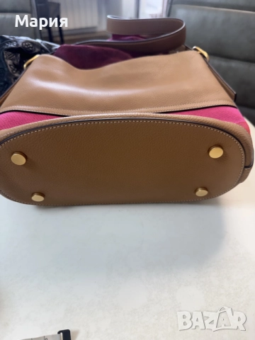 Чанта от естествена кожа на “ Kate Spade-New Jork” светло кафяв цвят, един път използвана, снимка 5 - Чанти - 55415472