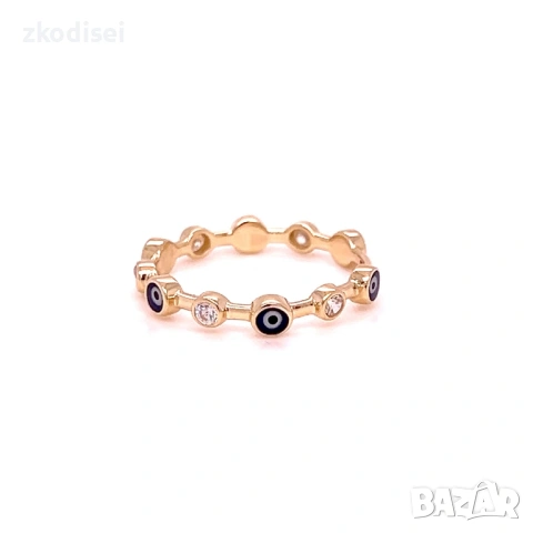 Златен дамски пръстен 1,44гр. размер:54 14кр. проба:585 модел:38759-1, снимка 3 - Пръстени - 54154125